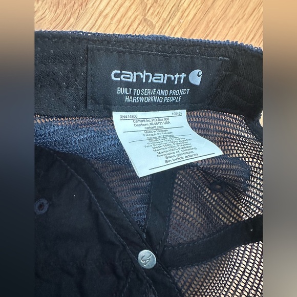 Carhartt Trucker Hat Blue  Mesh Back Adjustable Size Snapback Mens Unisex Cap - Picture 11 of 12